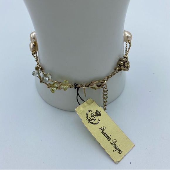 Premier Designs Madeline Flower Pink Crystal Gld P - Picture 7 of 9